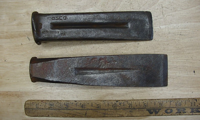 2 Vntg Splitting Wedges,Incl Warren-Teed-4lb & Easco-3lb,Cordwood,Firewood,VGC