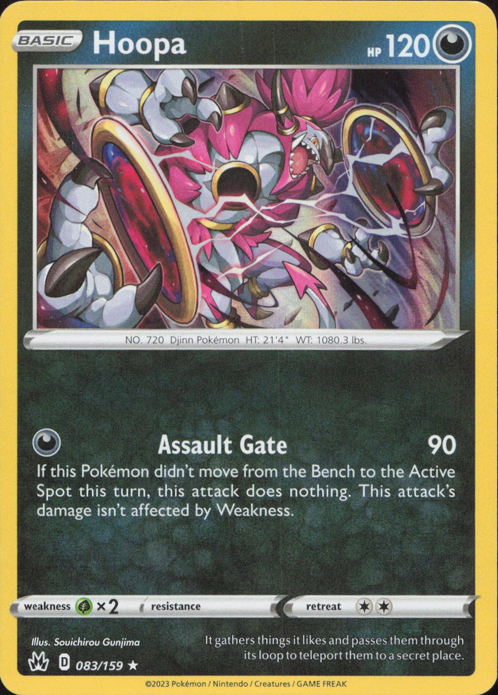 Hoopa 083/159 RARE Holo Crown Zenith Pokemon Lightly Played