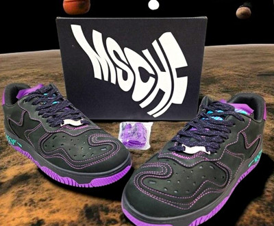 MSCHF Men s Super Normal 2 Low Top Lace-Up Sneaker Black/Purple/Teal (New)