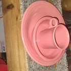 Fiesta Pink Ceramic Cup & Saucer Set USA Glossy Finish