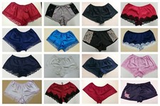 LADIES EX CHAIN STORE SATIN SLEEP SHORTS UK SIZES 6-30 FRENCH KNICKER