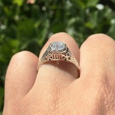 2.45 Ct White Round Cut CZ Art Deco Women's Wedding Ring In Solid 925 Silver