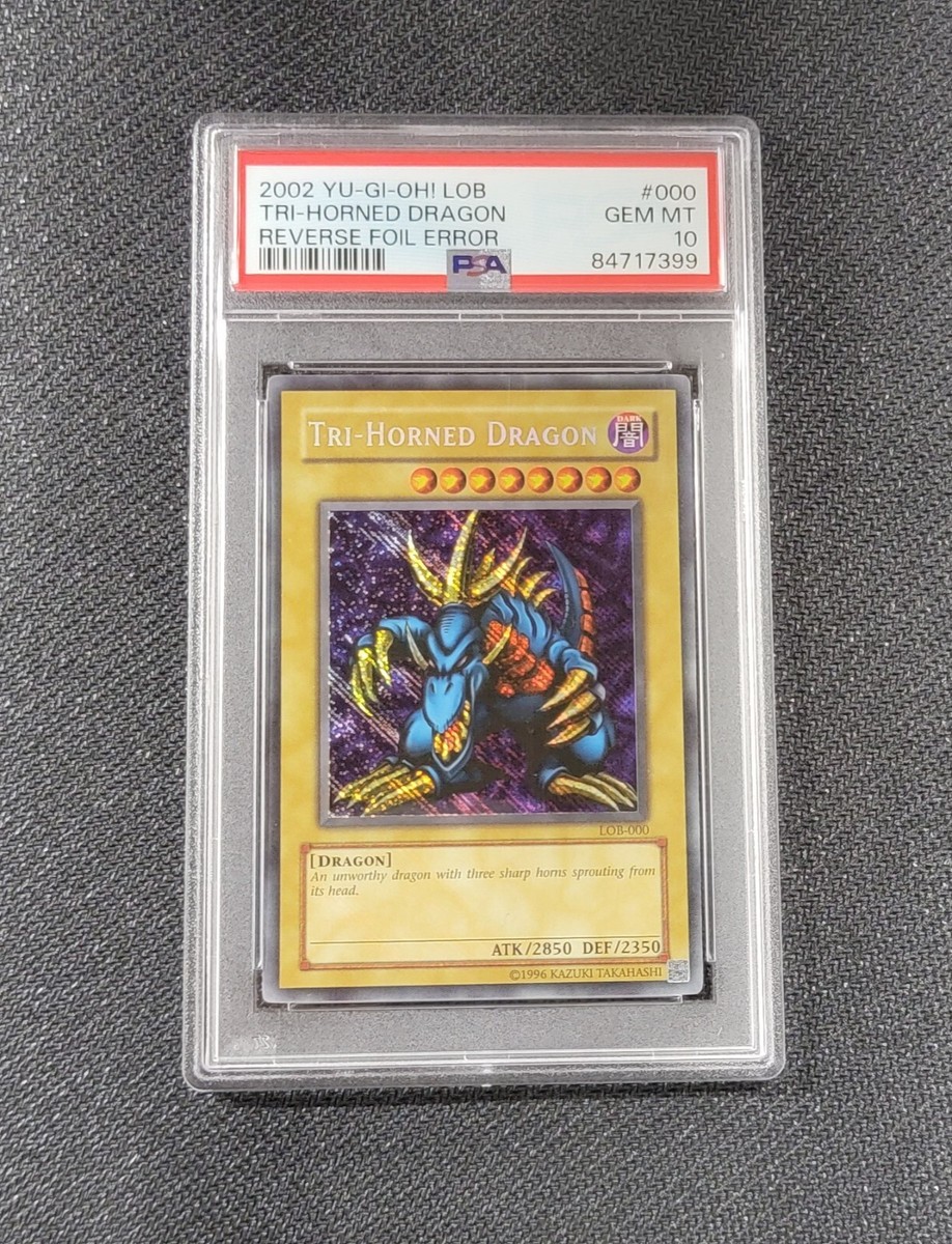 PSA9 LOB-000トライホーン・ドラゴンTri-Horned Dragon 遊戯王 トライ