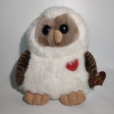 Vintage Baby Owl Soft Plush Toy Linden Soft Sentiments With Love Heart 8" Gift 