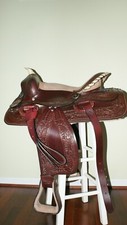 Brand New 16" Brown Leather Western Show Saddle Hand Tooled STL-1100