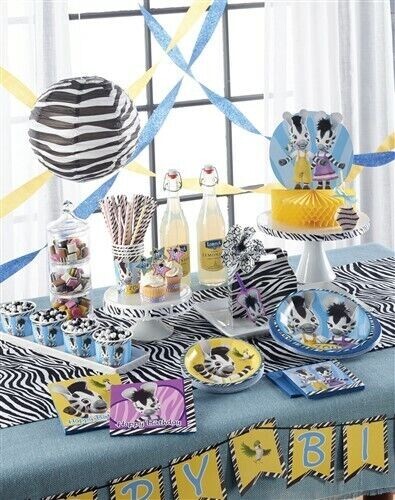 Zou Cartoon Zebra Bizou Elzee Kinder Geburtstagsdekoration Mittelstück NEU - Bild 2 von 2