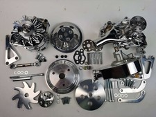Sbc Small Block Chevy Alum Front Acc Dress Up Complete Kit For Long Water Pump