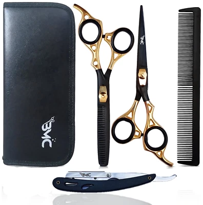 BMC Profi Friseurscheren Gold Set Haarschere Effilierschere Schere Haarschneider