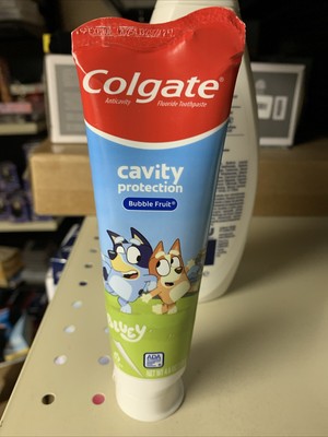 Colgate Bluey Cavity   Protection Bubble Fruit Kids Toothpaste 4.6oz