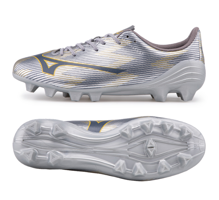 Mizuno サッカーシューズ シルバー/ゴールド値下げ大歓迎 Mizuno Alpha 2 Select MG Mens Soccer Cleats Wide (3E) Galaxy