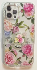 PopSockets PopCase PopGrip Slide Series Phone Case For iPhone 12 Pro Max Roses