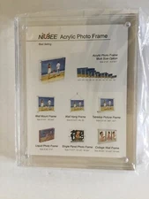 Niubee Clear Magnetic Block Acrylic Photo Frame 8” x 10” Free Standing Gift Box