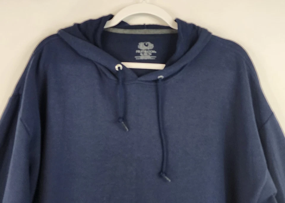 Fruit Of The Loom Hoodie Mens XL Blue Pockets Classic Casual Preppy Sweatshirt - Image 3 of 4