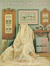 Bless This Home Samplers Cross Stitch Pattern Leaflet Towels Afghan Mini pillows