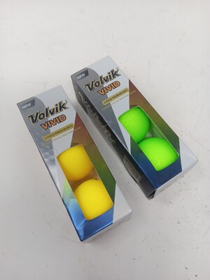 Volvik Vivid Matte Green Yellow 3-Piece Premium Golf Balls Hi-Vis