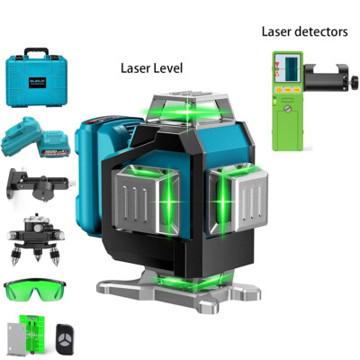 4x360° 16 Line Laser Level Self Leveling Cross Laser Level + Digital Receiver