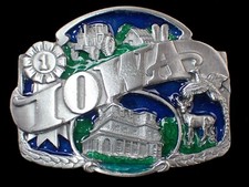 IOWA STATE BELT BUCKLE HIGHLY DETAILED SISKIYOU PEWTER  ENAMEL NEW