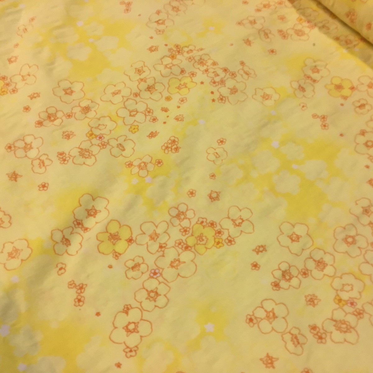 Yellow MCM Retro mcm design Textured Flower Power 100% Cotton