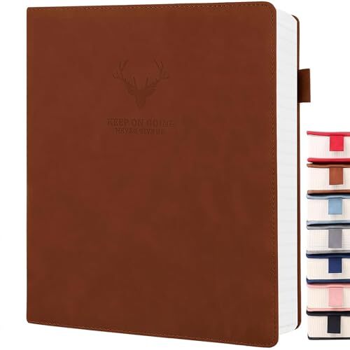 Thick Journaling Notebook (Brown) - 360 Pages A4 Daily Journal Lined Paper -