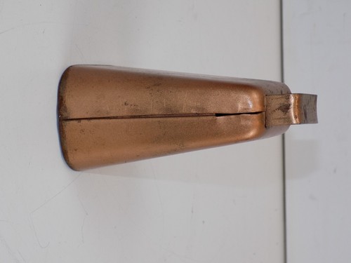 Vintage Copper Clad Cow Bell Rustic Steel Farmhouse Nice Tone - Picture 6 of 18
