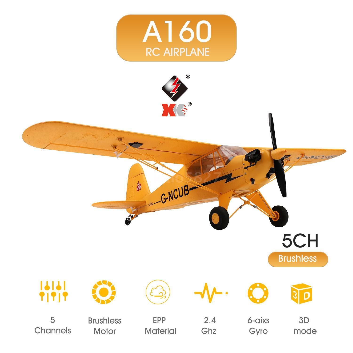 Wltoys XK A160 RC Plane 5 Channel Brushless Remote Control Airplane RTF