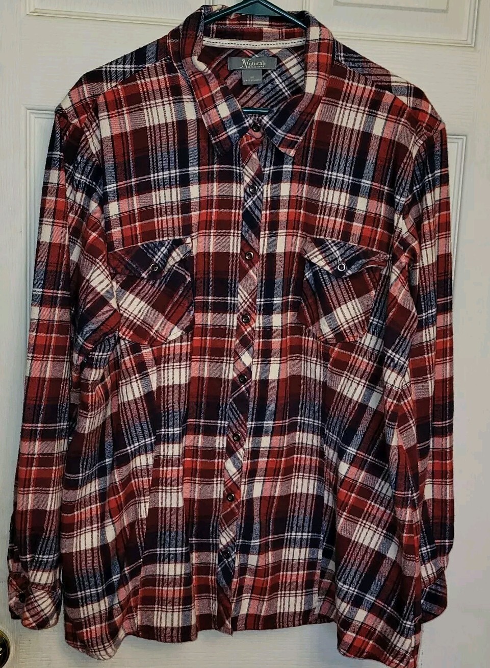 Natural Reflections Plaid Flannel Button Down Shi… - image 1