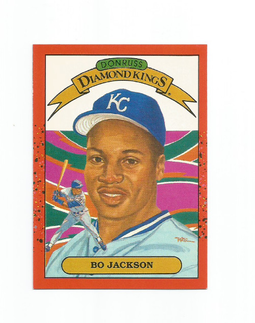 BO JACKSON (Kansas City Royals) 1990 DONRUSS DIAMOND KINGS CARD #1