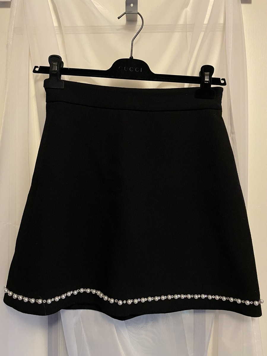 スカート Miu Miu Skirt Miu Miu Black Crystal Embellished Skirt IT 40 Size S | eBay