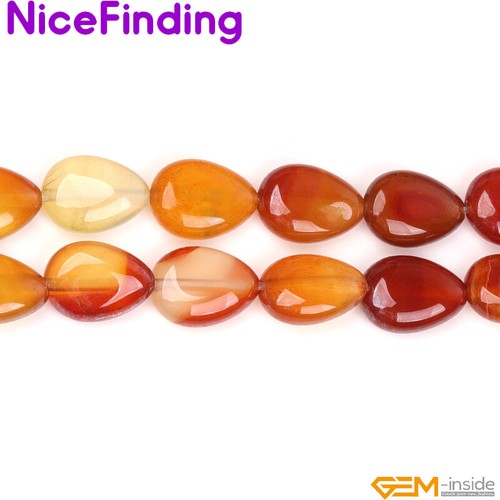 27pcs Natural Gemstone 10x14mm Flat Teardrop Jewelry Making Beads 15" Bracelet - Picture 134 of 237