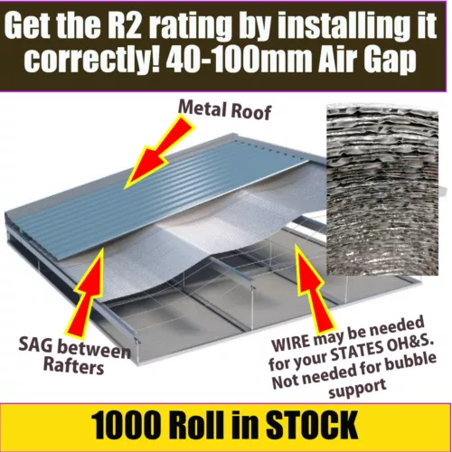 AIR BUBBLE CELL INSULATION REFLECTIVE FOIL ROOF ALUMINIUM 180M2 RADIANTSHIELD - Picture 2 of 11