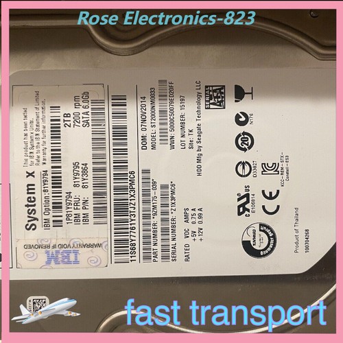81Y9794 IBM System X 81Y9795 2TB 7.2K 6Gbps NL SATA 3.5" G2HS HDD Hard Drive
