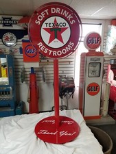 TEXACO STAR VINTAGE ERA 1940S 1950S 1960S GAS STATION CURB SIGN LOLLIPOP