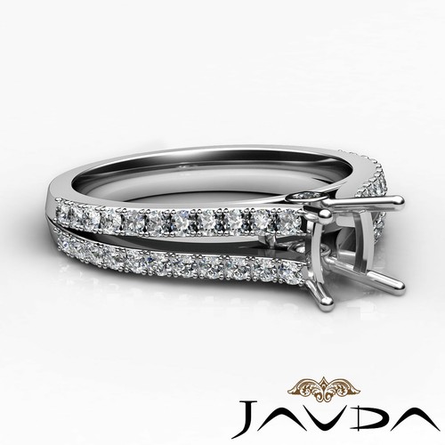 Cushion Semi Mount Ring Double-Prong Diamond Engagement Split Shank Set 0.65Ctw. - Picture 21 of 29