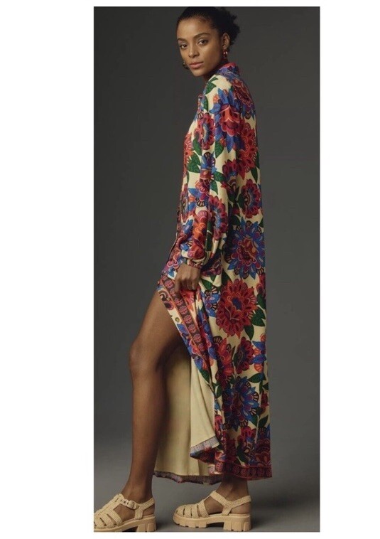 chinese dress ladies Farm Rio Garden Delight Long Sleeve Midi Dress