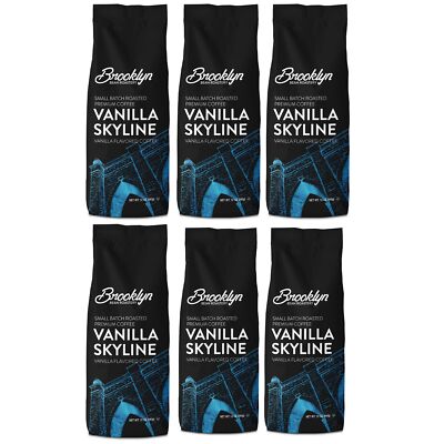 Brooklyn Beans Ground Flavored Coffee,Vanilla Sky,6 pack (72 ounces total)