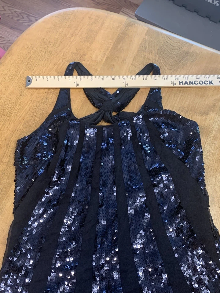 Vestido Juicy Couture Negro Lentejuelas Sunburst Talla Pequeña? Foto 3 de 4