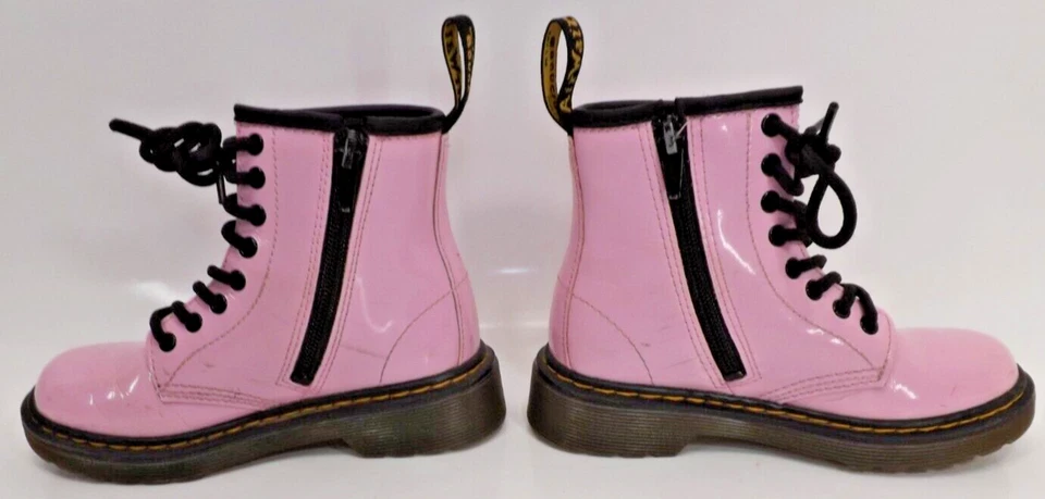 Dr. Martens 1460 J - Botas ROSA Brillantes DOCS - Niño Talla 12 EE. UU. Foto 4 de 4