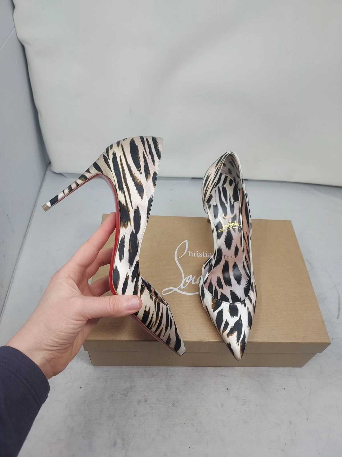 Christian Louboutin — Christian Louboutin EU 37.5 US 7.5 NEW Iriza Cheetah Gigi Leche D’Orsay Heel