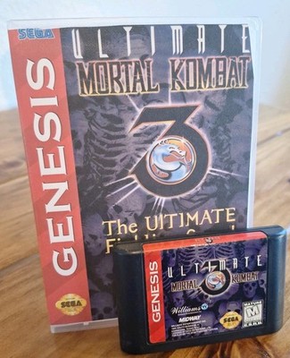 Ultimate Mortal Kombat 3 Sega Genesis Cartridge W/ Display Case Excellent Condit