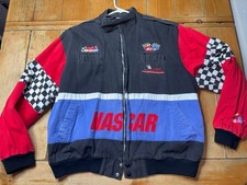VTG 90s NASCAR Winston Cup All Over Print Embroidered Cotton Racing Jacket L