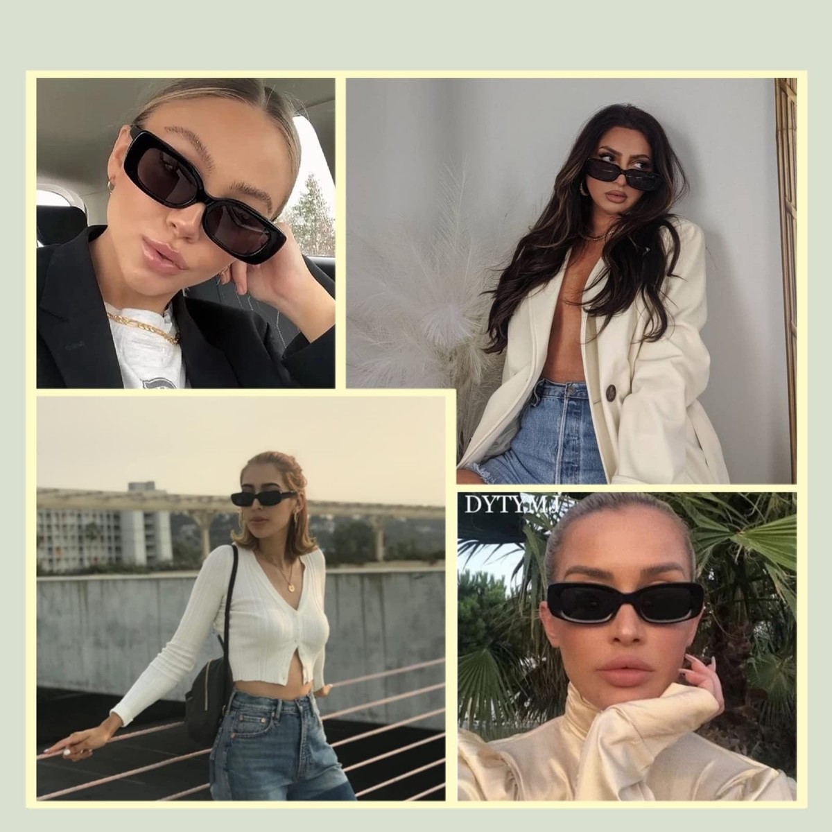 Sunglasses Rectangle Trendy Y2K Retro 90s UV Protect Square  display picture 1