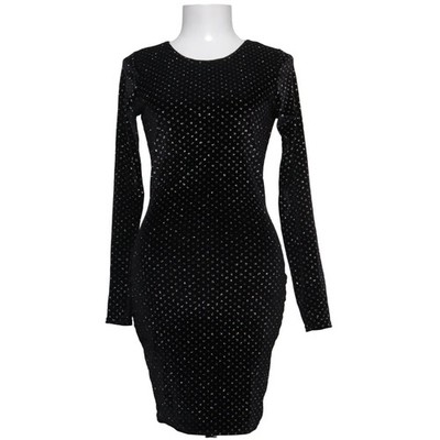 NLY Trend, Kleid, Größe: S, SPARKLE DOT VELVET DRESS, Schwarz/Silber #zb0