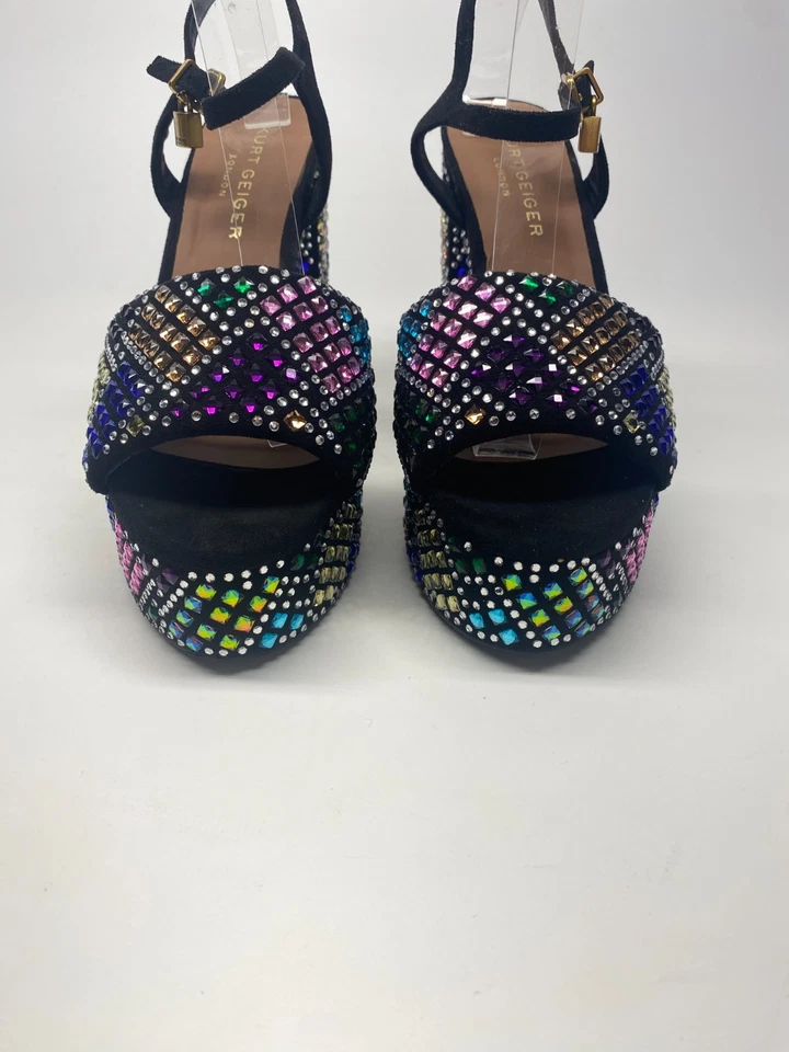 SANDALIAS DE TACÓN DE PLATAFORMA KURT GEIGER LONDON BRIXTON EN CARBÓN Talla 7.5 Foto 4 de 4