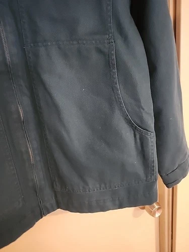 Valor Mens Utility Jacket Size Medium Calvary Twill Coat Flannel Collar Green image 6