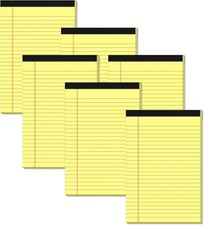 Yellow Note Pads 5x8 Small Legal College Ruled 5 x 8 Inch,