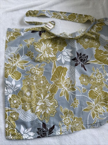 Bebe au Lait Nursing Cover Grey Gold Hawaiian Floral Adjustable Strap
