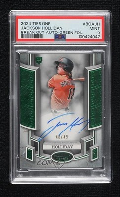2024 Tier One Break Out Green Foil 48/49 Jackson Holliday Rookie Auto RC 1l9b