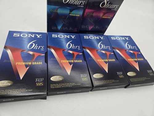 6 Sony 8 & 6 Hours Premium Blank VHS Tapes T-160 T-120 2 Sealed 4 Unused A - Picture 5 of 5