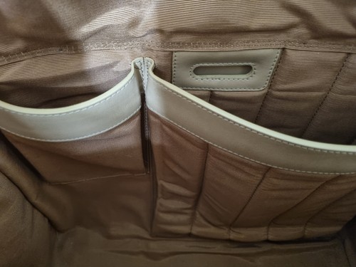 Aspinal of London Large Leather Tote Bag Cream/Beige - Picture 9 of 19