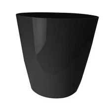 Aria Round Self-Watering Pot - Lightweight Plastic 8" Glossy Black Pack of 1